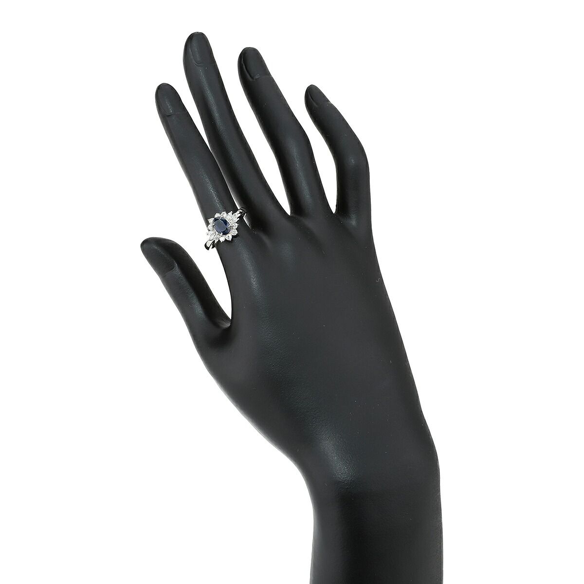 ヘイローデザインリング 指輪 サファイア 0.86ct ダイヤモンド 0.42ct  