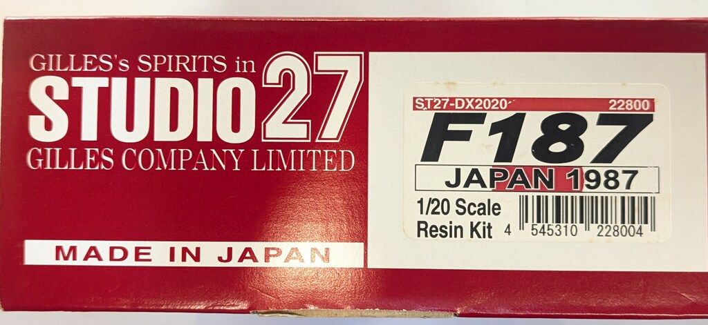 STUDIO27 1|20 F187 JAPAN 1987 DX2020