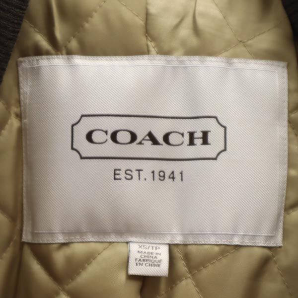 コーチ 牛革 スエード レザージャケット XS ベージュ系 COACH 収納