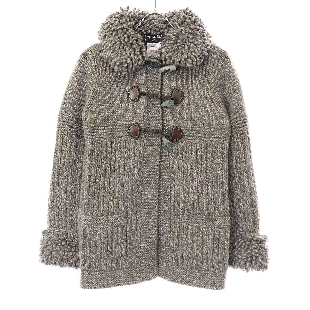 CHANEL シャネル 11AW ココマークトグルカシミヤニットダッフルコート 