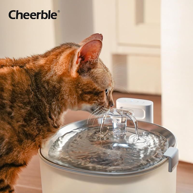 Cheerble 猫自動給水器 水飲み器 ポンプレス磁力給水 コードレス 漏電なし スマートセンサー感知 楽々洗浄 組み立て簡単 2つの給水モード 大容量2L 静音 フィルター付き E1 1 STEELWINDOWSANDDOORS_COM