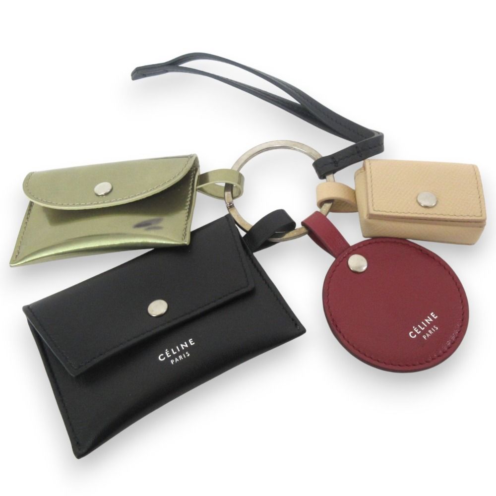 CELINE フィービー期 マルチ レザー キーリング チャーム 限定品 良品 CELINE セリーヌ フィービー期 クリスマスカプセルコレクション