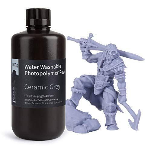 1000g_セラミックグレー ELEGOO 光造形3Dプリンター用 UVレジン 405nm 水洗い樹脂 1000g 光硬化樹脂 LCD 3Dプリンター向けセラミックグレー