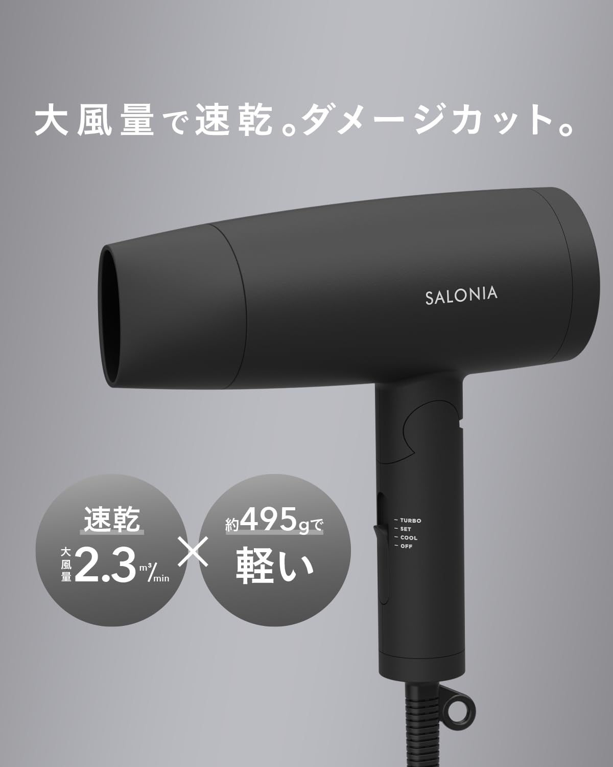 在庫処分】SALONIA サロニア | スピーディーイオン ドライヤー