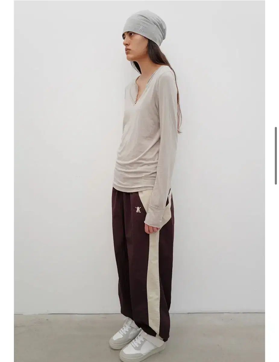YY COLOR BLOCK PANTS BROWN