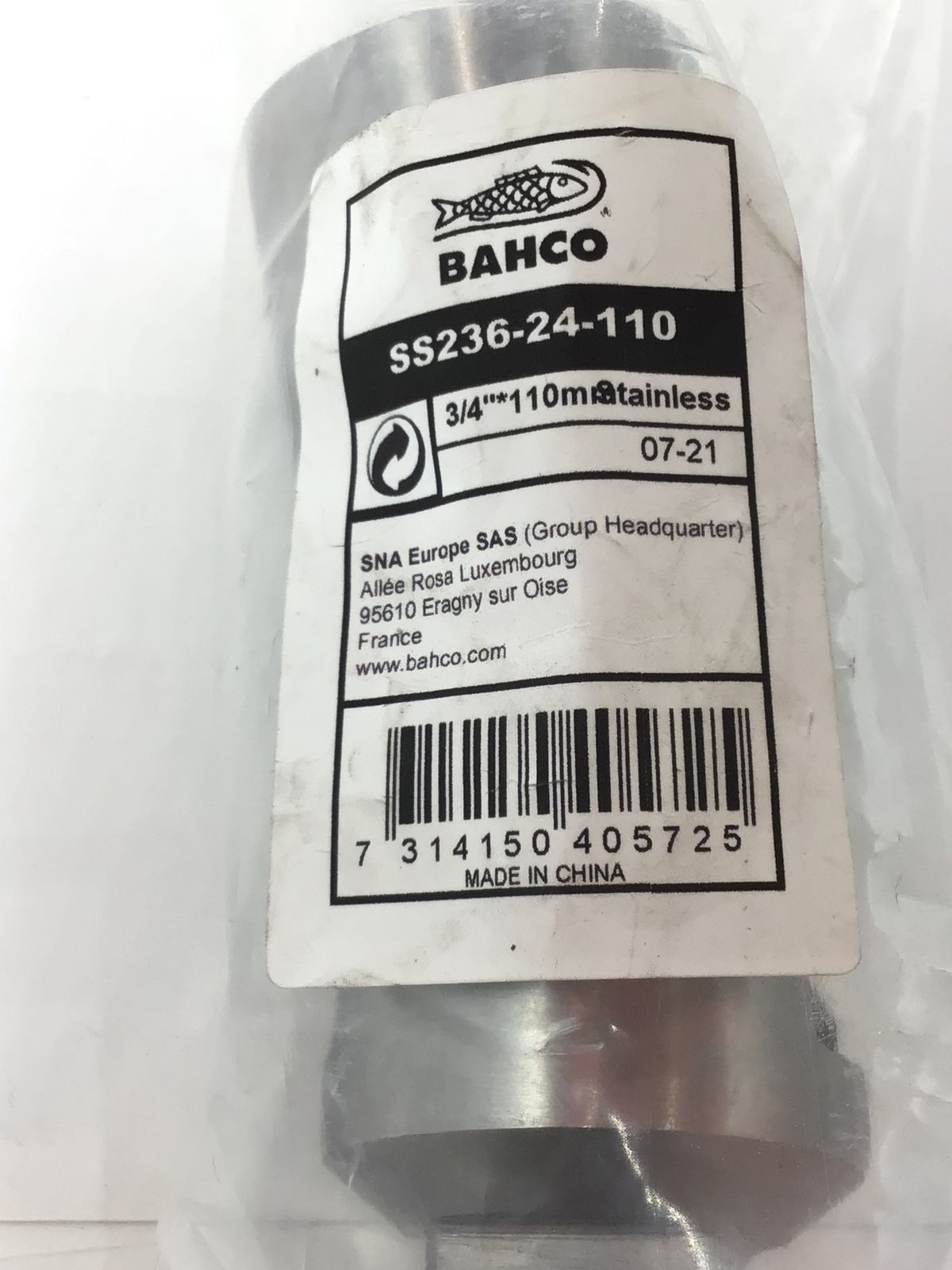 BAHCO バーコ ステンレス製ユニバーサルジョイント 差込角3 4インチ SS236-24-110 ITE2S8TC5K4B エコツール半田店 M02
