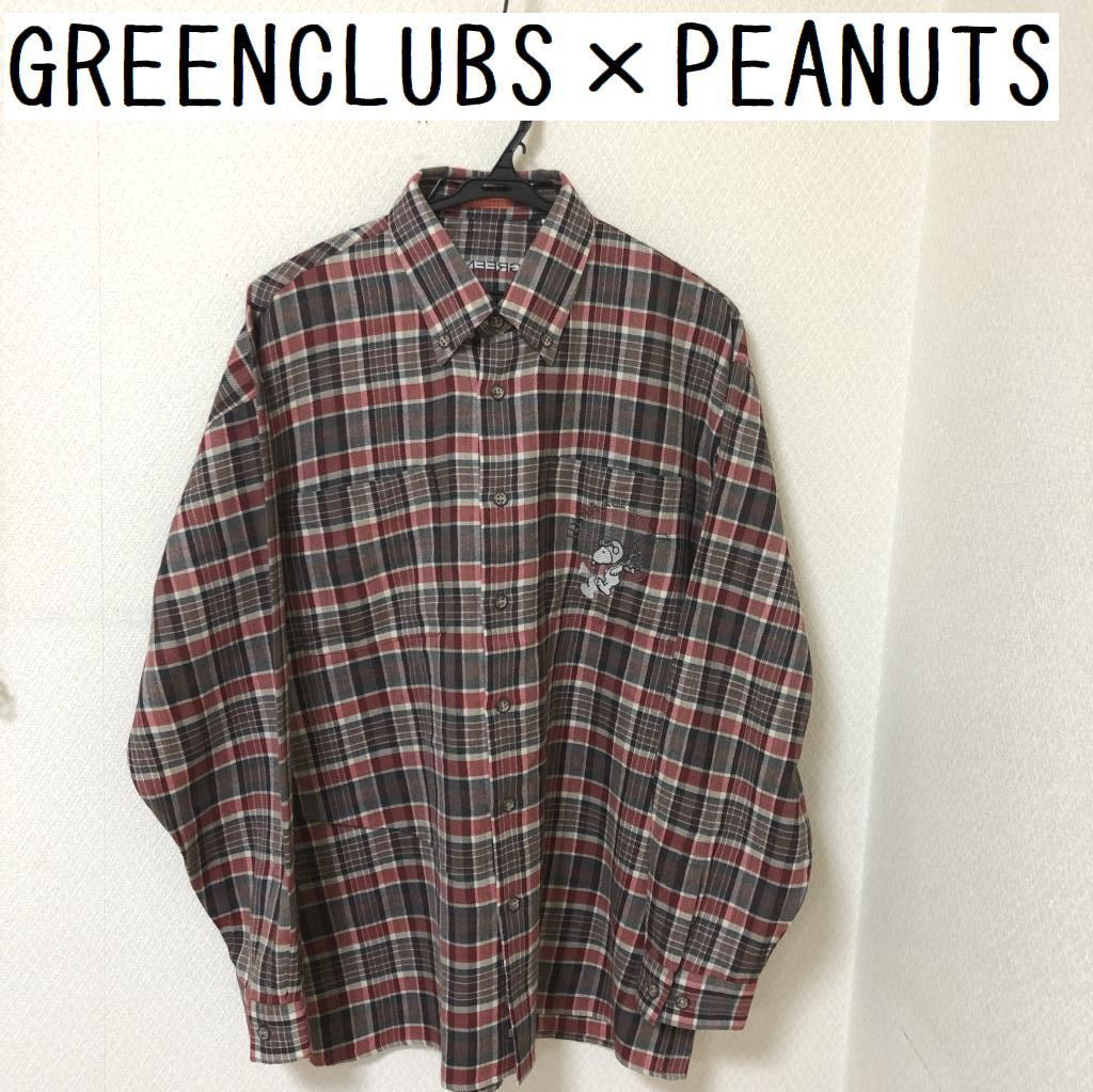 GREENCLUBS×PEANUTS メンズ トップス ボタンダウン シャツ ネルシャツ