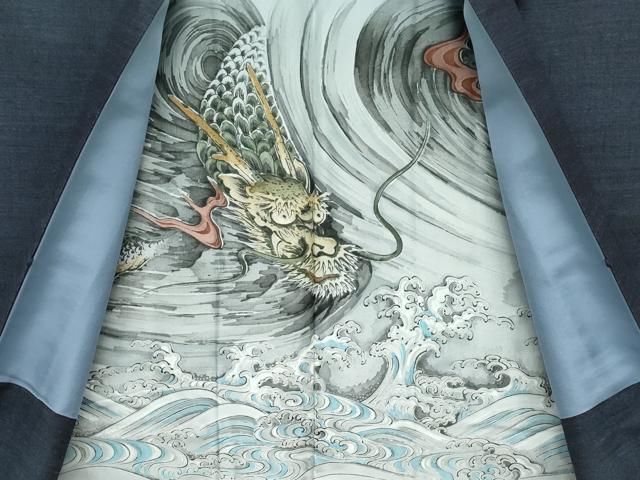 平和屋本店□極上 男性 結城紬 奥順謹製 はたおり娘 アンサンブル 杢