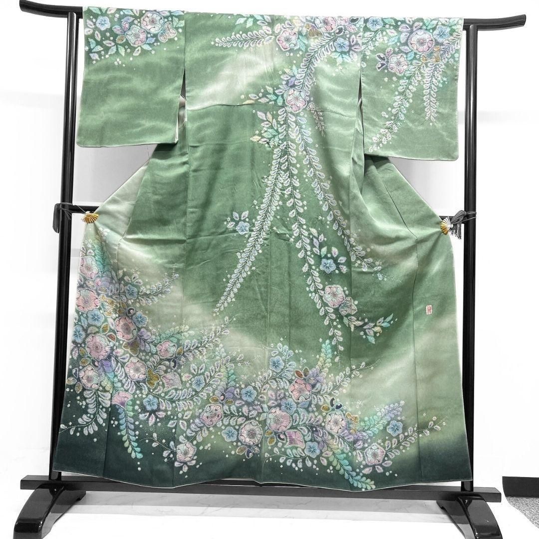 桐屋翠山工房 銀通し 辻ヶ花 ぼかし 訪問着 着物 041a p - メルカリ