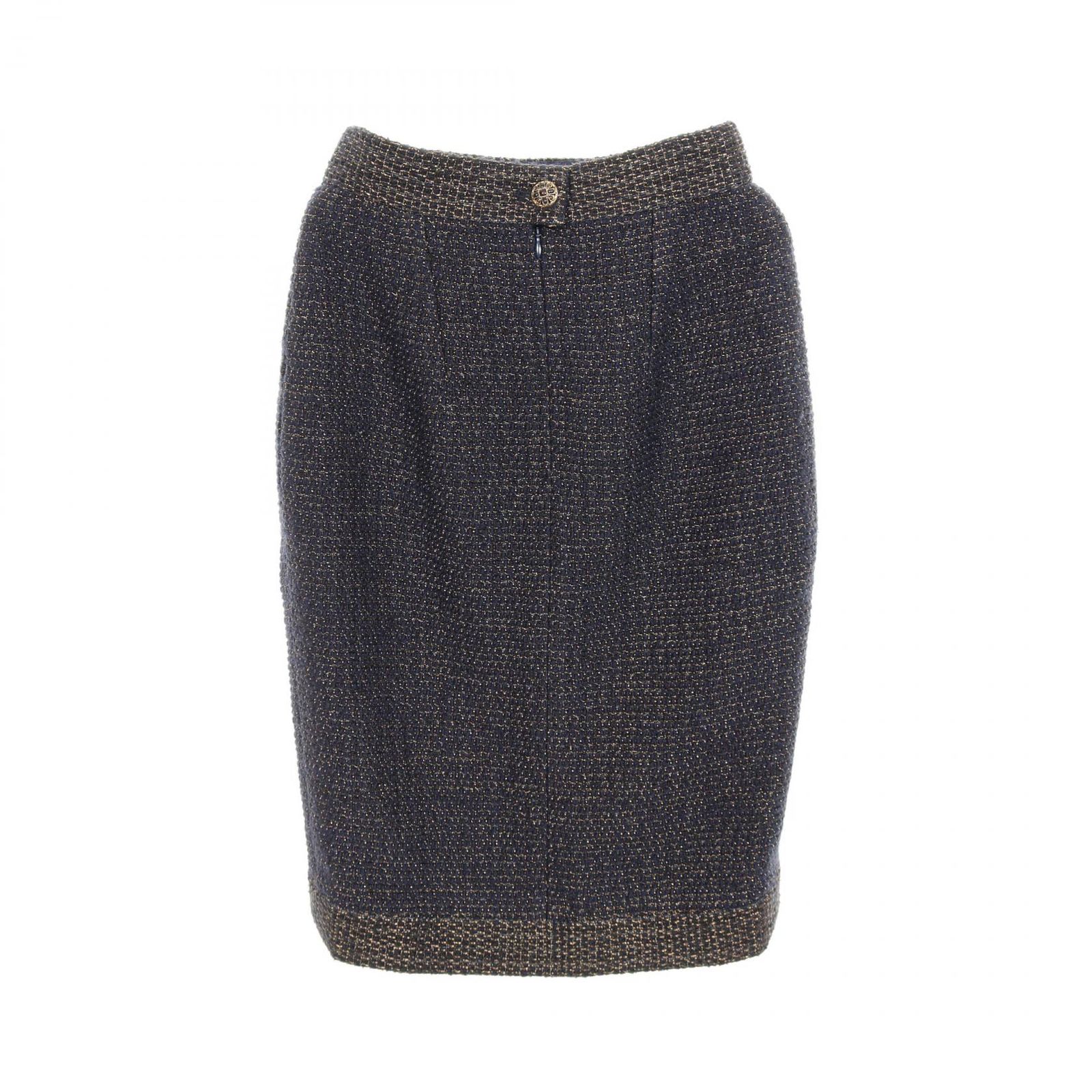 シャネル CHANEL スカート グリポアボタン ウール スカート レディース Used A