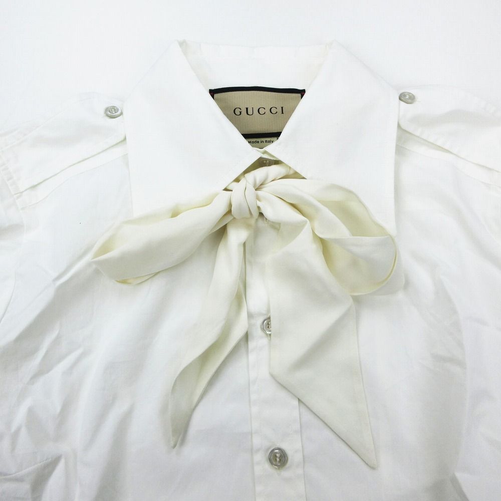 GUCCI グッチ コットンポプリンシャツ ブラウス トップス クロップド