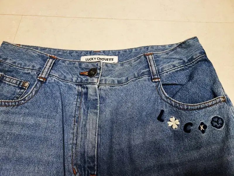 LUCKY CHOUETTE ラッキーシュエトゥ フリル ライトブルー デニムスカート ポール 1198