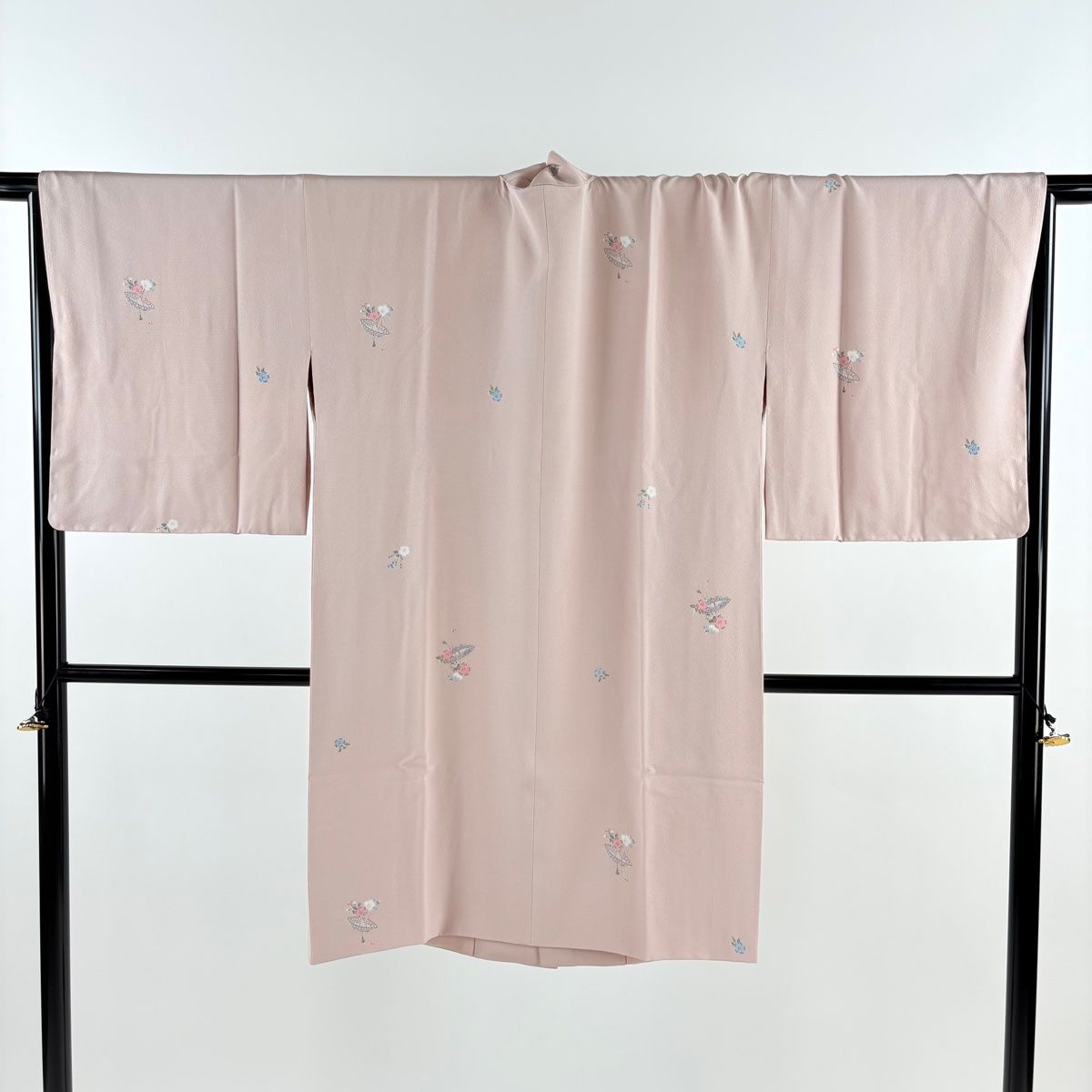 道中着 身丈102.5cm 裄丈68.5cm L 和装コート 桜 薄ピンク 正絹 名品