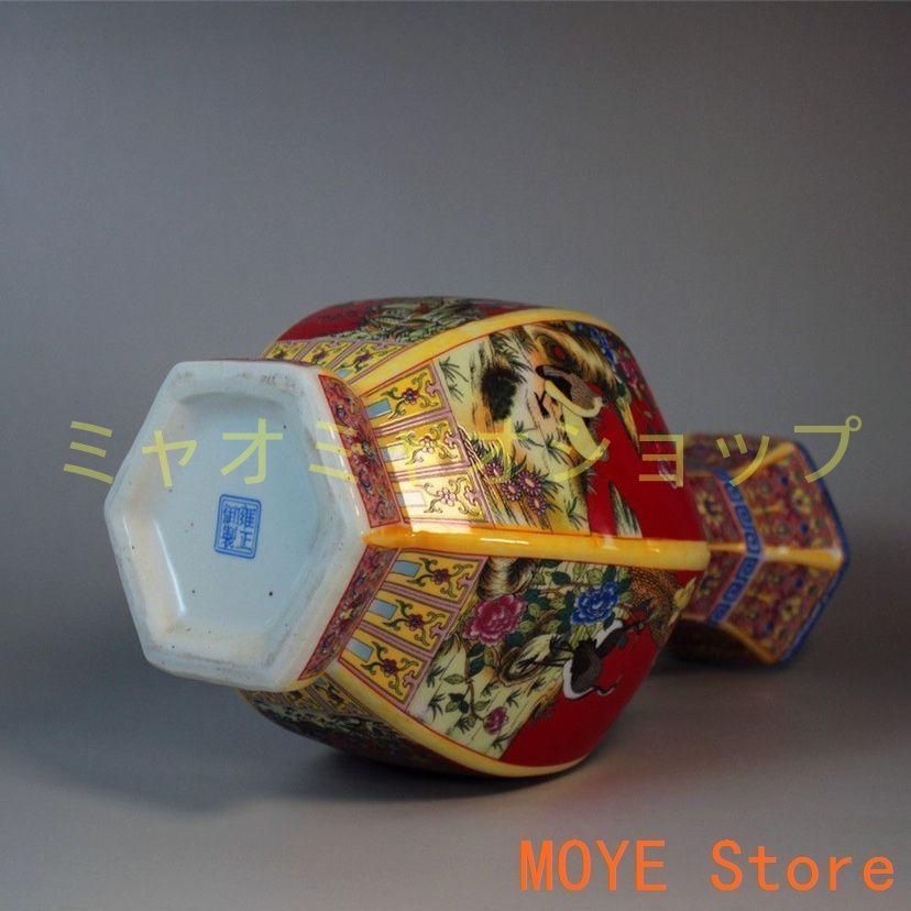 清雍正琺瑯彩蒔絵の花瓶 景徳鎮 陶磁器 装飾品 現代工芸品 美術品 置物 清雍正琺瑯彩祥鳳凰花鳥将軍缶 景徳鎮 陶磁器 装飾品 現代工芸品