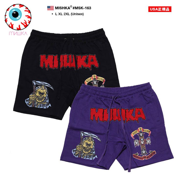MISHKA ハーフパンツ スウェット 裏起毛 半ズボン 短パン メンズ 春夏
