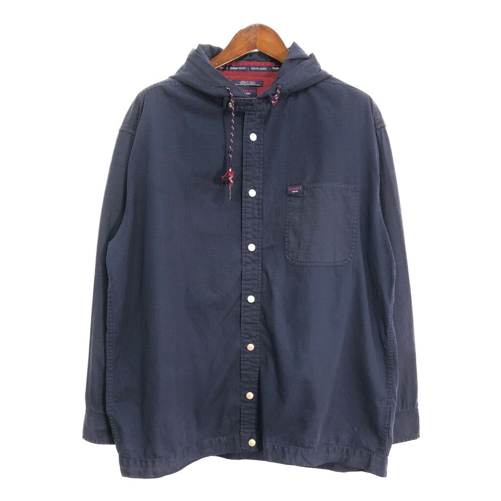 TOMMY JEANS トミージーンズ シャツ ジャケット ネイビー (メンズ XL) 中古 古着 R3906
