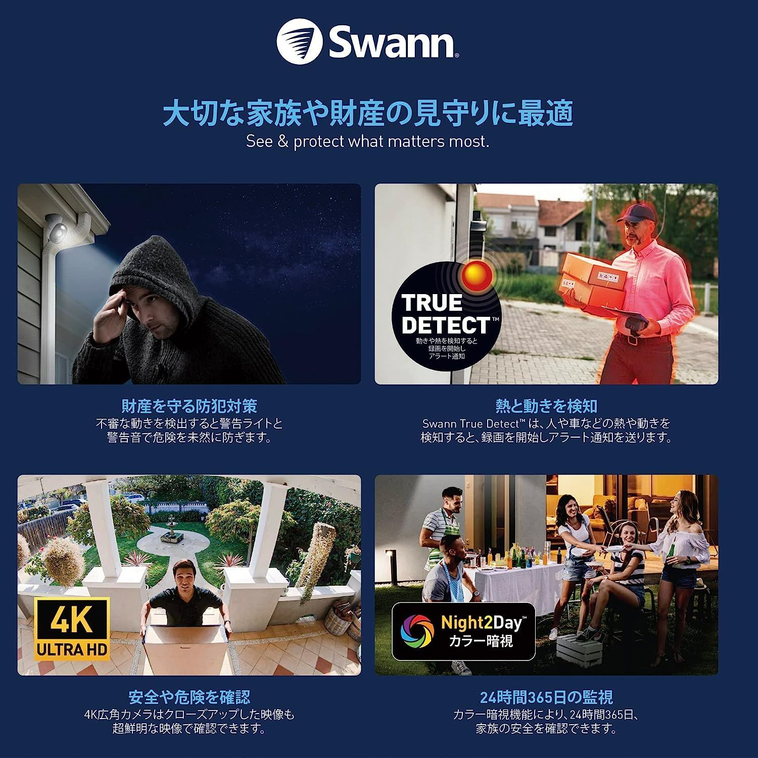 swann 警告ライト付き防犯カメラ - 防犯カメラ