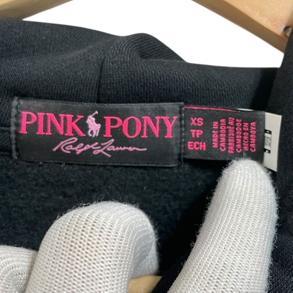 Ralph Lauren - 美品 pink pony Ralph Lauren ピンクポニー ラルフローレン 長袖 スウェット フーディ パーカー XS ブラック レディース 古着 中古 USED 美品 pink pony Ralph Lauren ピンクポニー ラルフローレン 長袖