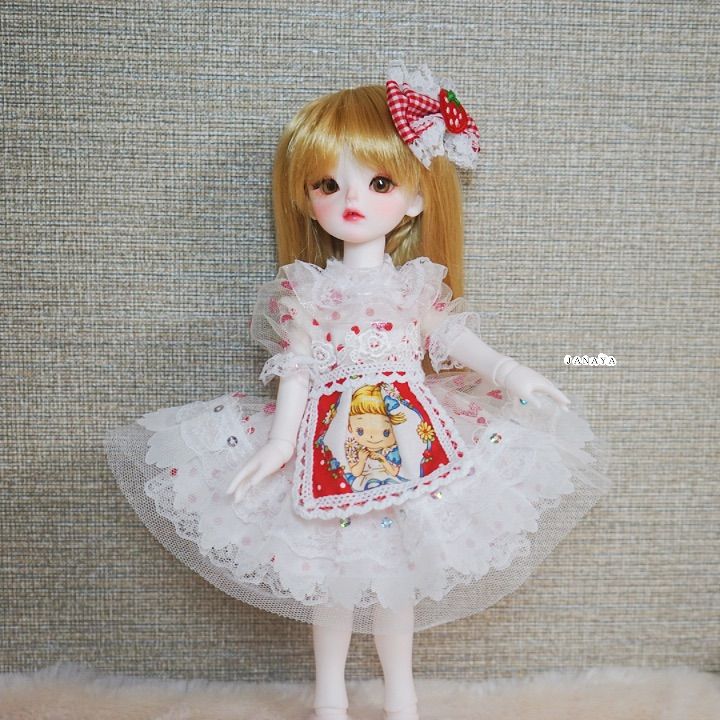 JANAYA ハンドメイド 1/6サイズドール 30cm前後ドール 服 ドット柄