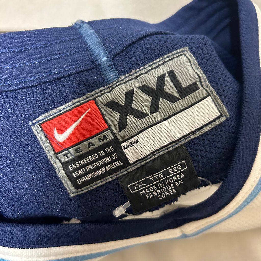 NIKE ナイキ TEAM ゲームシャツ 白×紺×水色 XXLサイズ No.B 116