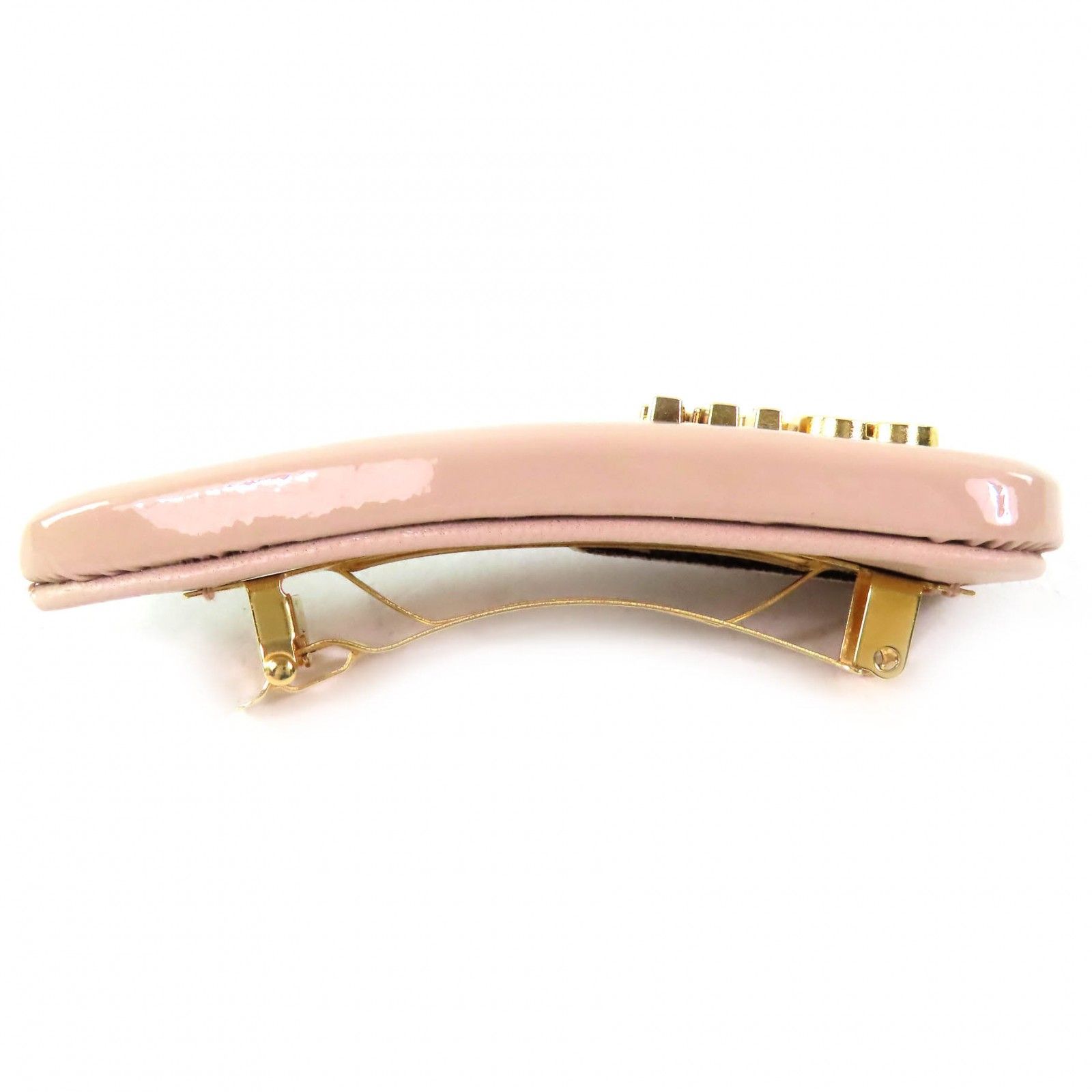 miumiu レザーヘアクリップ　ピンクベージュ miumiu レザーヘアクリップ ピンクベージュ MIU MIU(ミュウミュウ