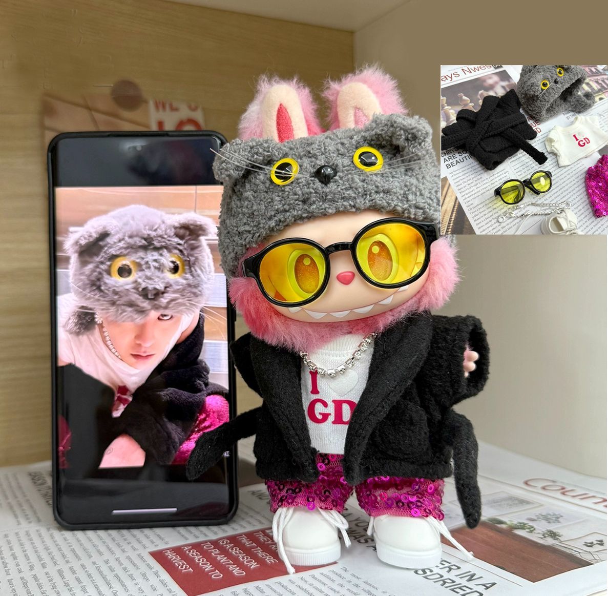 Labubu BIGBANG G-DRAGON 着用風セット 024 ジヨン GD - メルカリ