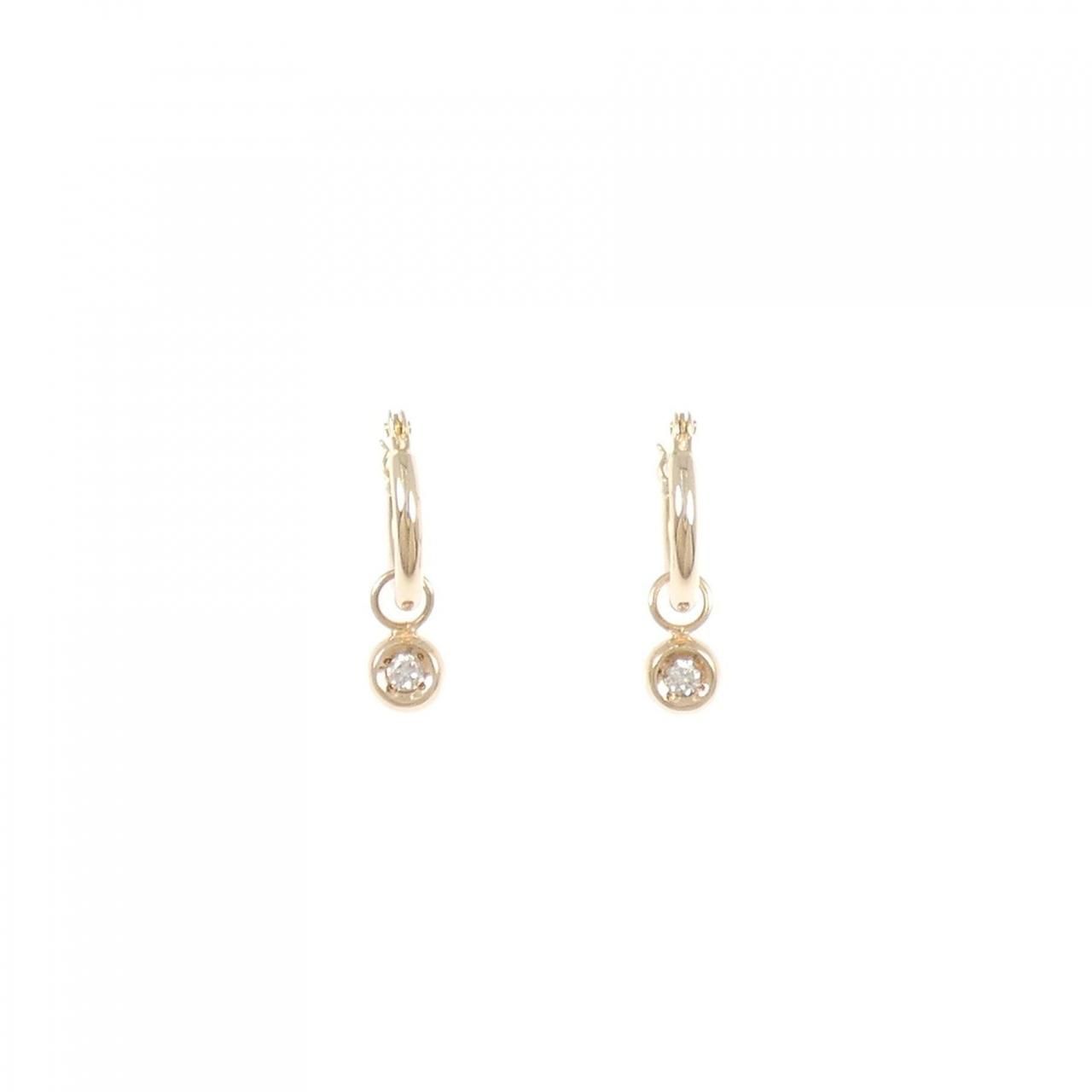 10KPG K18PG 2WAY ダイヤモンド ピアス 0.06CT