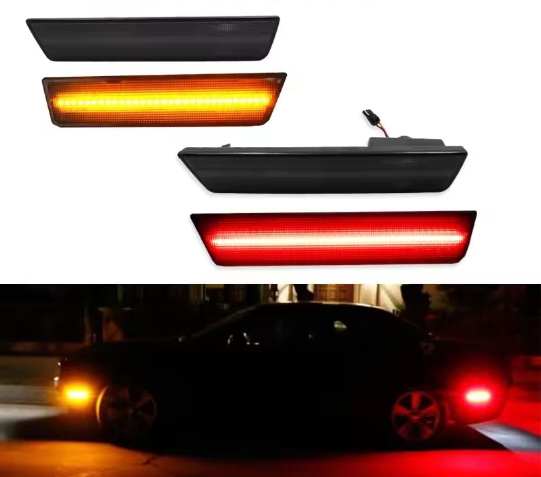 LED サイドマーカー スモークレンズ セット 純正交換タイプ ダッジ 2011 2014 チャージャー 2008 2014 チャレンジャー