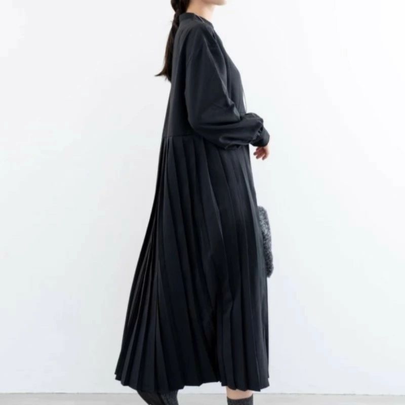 シャツワンピース ワンピース 黒 レディース 秋冬 ロング