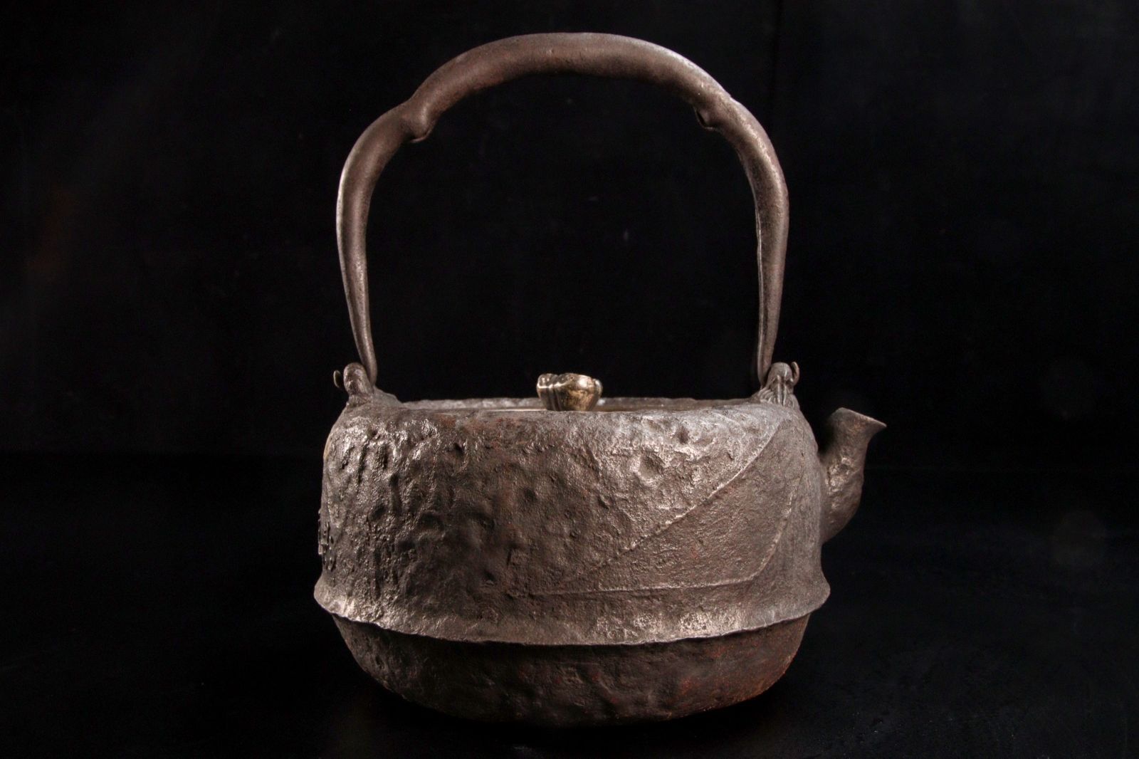 日本亀文堂 家戊日本琵琶湖在東 蟹水草鉄瓶 急須 霊芝摘 唐銅蓋 WWST069 日本亀文堂 家戊日本琵琶湖在東 蟹水草鉄瓶 急須 霊芝摘 唐銅蓋