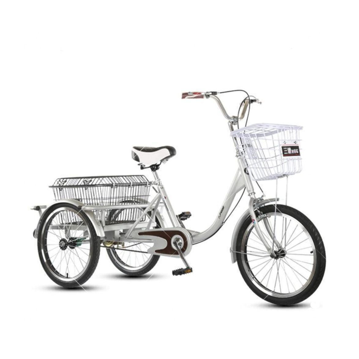人気推薦◆ポータブル大人用三輪車 ポータブル 両親のための野菜のバスケットの三輪車の大人3輪の自転車の電源アシストの三輪自転車の耐荷