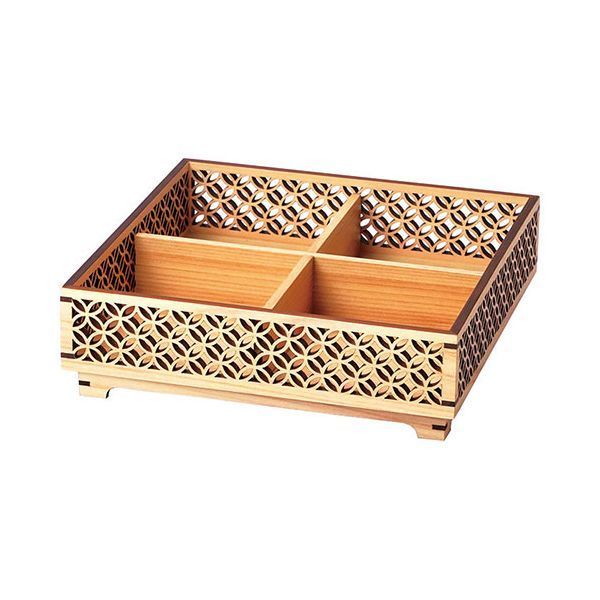 ヤマコー 用美 業務用 ひのき細密盛器 足付 七宝 yamaco38175