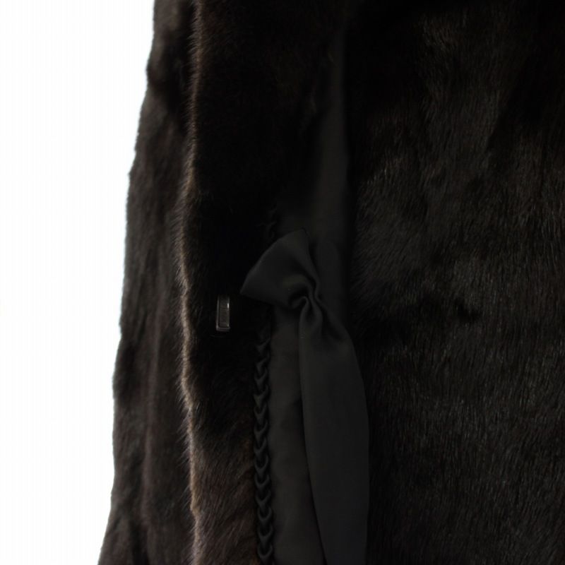 極美品 BLACKGLAMA ブラックグラマ マキシ丈 ファーコート XL相当 総丈124/マキシ丈 BLACKGLAMA/ブラックグラマ ミンク MINK ロング