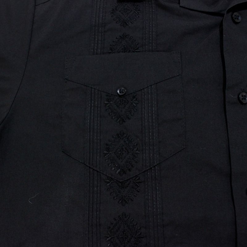 00s THE HAVANERA COキューバ 半袖シャツ 黒 ブラック M 古着 the Havanera Co 半袖 オープンカラー メキシカンシャツ