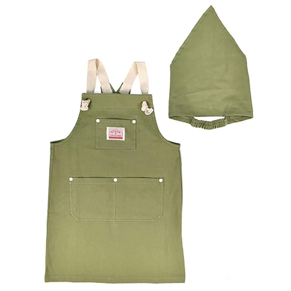 オーシャンアンドグラウンド エプロン セット COOKDAY キッズ ジュニア 100～160cm 6カラー 三角巾付き 1918003