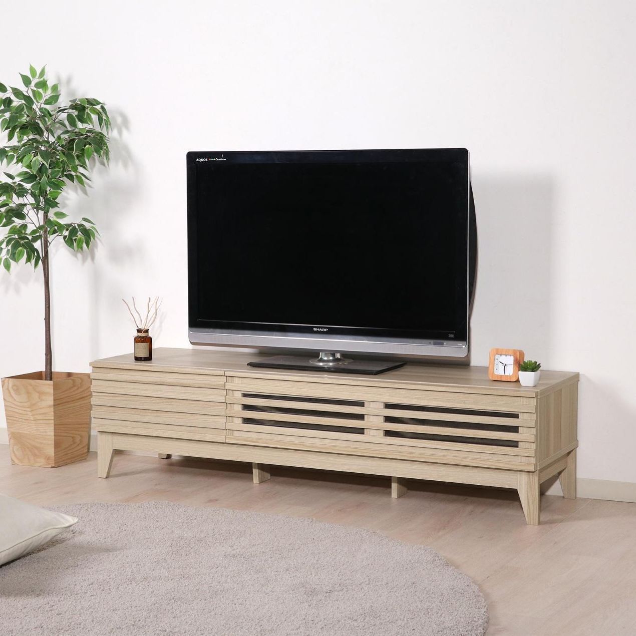 引出し付 TVボード ナチュラル 幅150cm テレビ台 テレビボード ローボード リビング MARWIL-DEMENAGEMENTS_CH