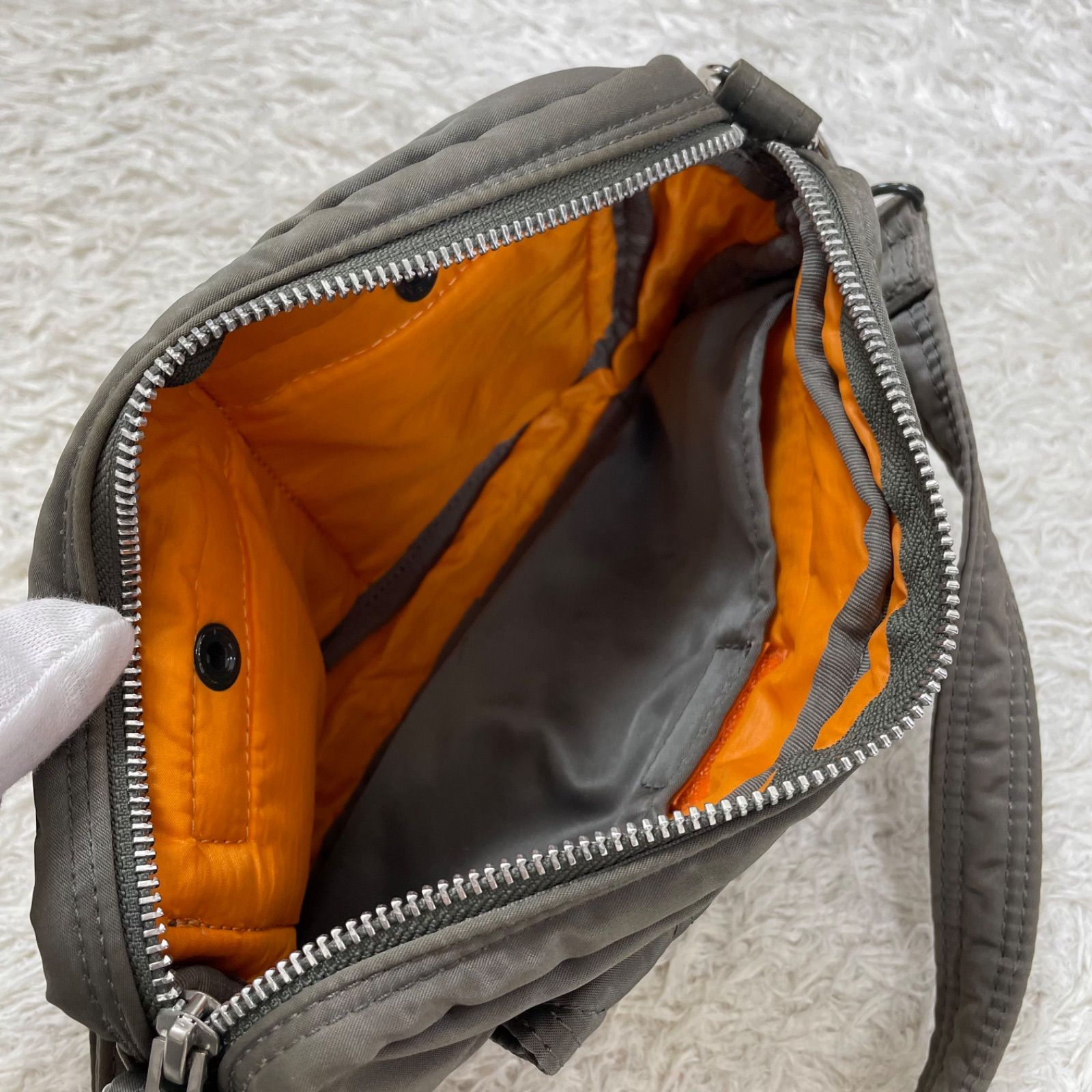 美品☆PORTERポーター タンカー 2way ショルダーバッグ シルバーグレー