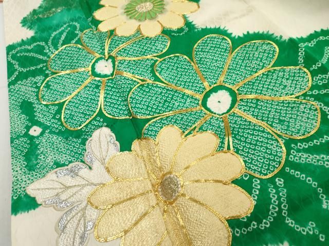 七五三七歳‼️豪華正絹絞り‼️駒刺繍草花文❤️金糸刺繍煌びやか圧巻セット 正絹袋帯‼️豪華絢爛全通柄‼️艶やかな花金糸刺繍煌びやか華やぐ