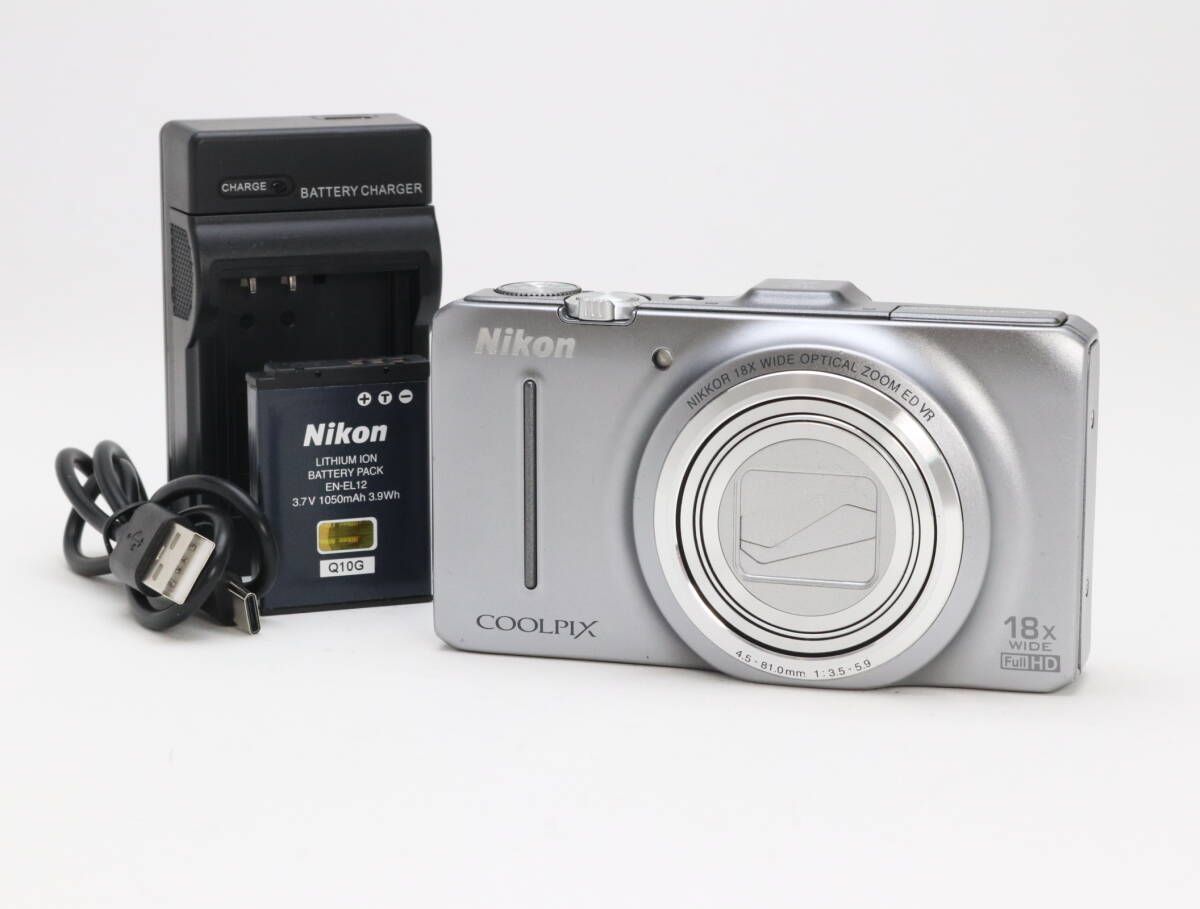 B (並品) Nikon ニコン S9300 クリスタルシルバー 初期不良返品対応 99