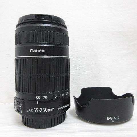 キャノン CANON ZOOM LENS EF-S 55-250mm 1 4-5.6 II ２ IMAGE STABILIZER 黒 ブラック カメラ ズーム レンズ 一眼レフ