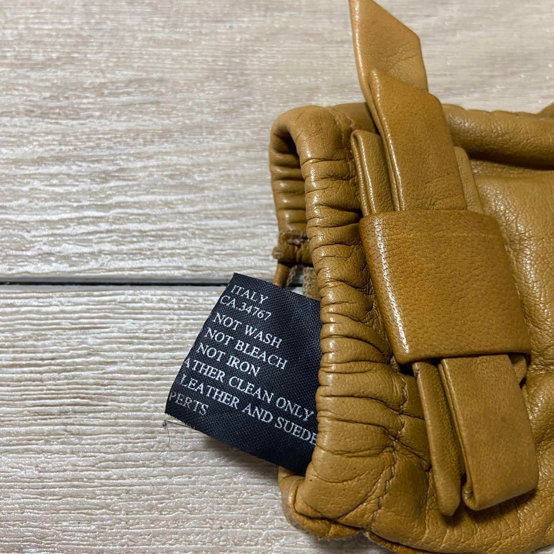 PRADA プラダ レザー グローブ 手袋 シープスキン ラムスキン キャメル