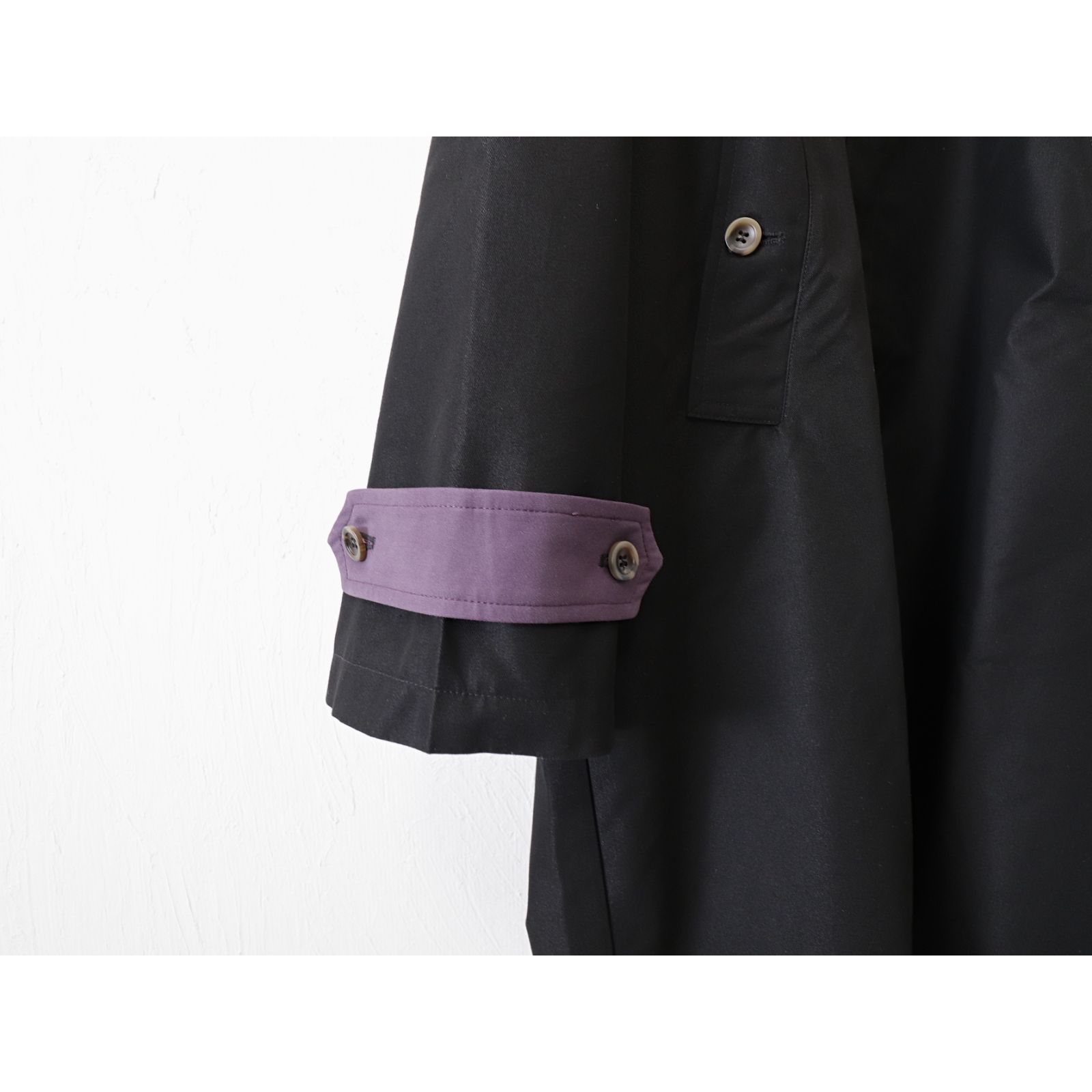 KELEN / BAL COLLAR COAT“GRAVES 2TONE” - BLACK ケレン / バルカラー  