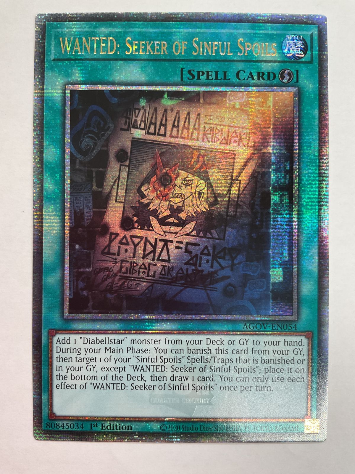 077 PK Y92 カード 罪宝狩りの悪魔 AGOV-EN054 25thシークレット 英語版 遊戯王 やや傷や汚れあり 10 19