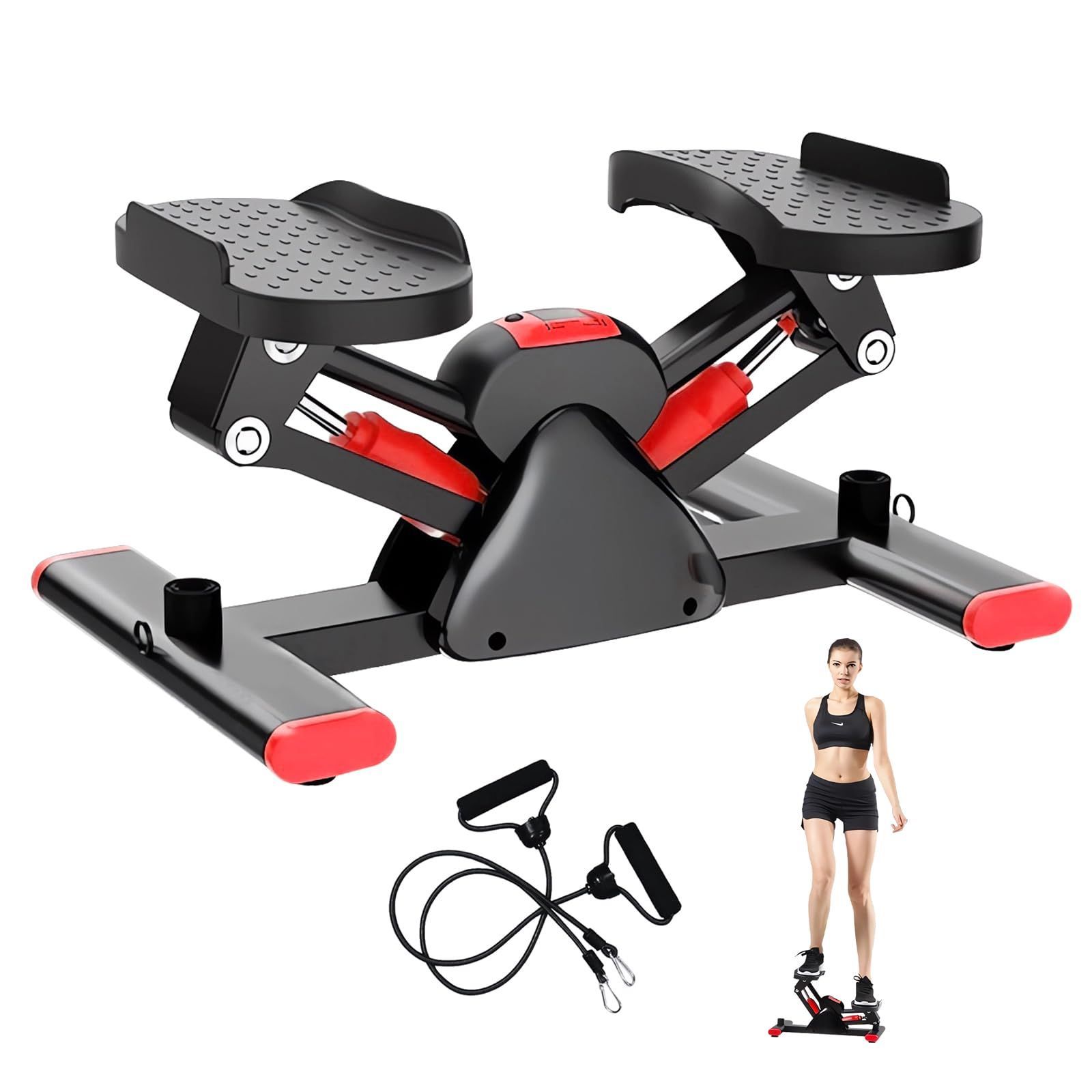 有酸素運動器具 ダイエット器具 全身トレーニング 最大耐荷重150kg エクササイズバンド|モニター付き サイドステッパー 静音 室内運動 足踏み健康器具 ステッパー