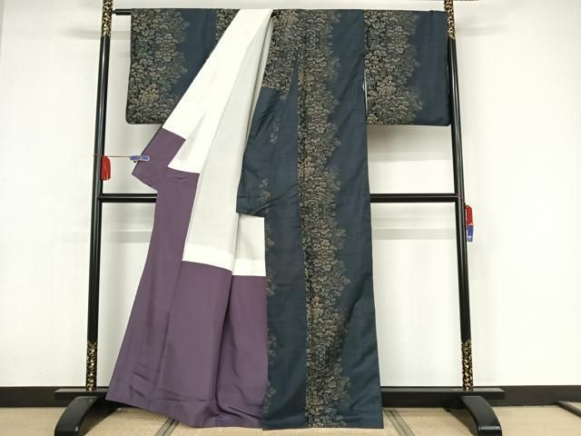 平和屋着物●本場大島紬　カタス9マルキ　樹林文　正絹　逸品　AABG4444fy 平和屋着物○本場大島紬 カタス9マルキ 樹林文 正絹 逸品 AAAX0362np