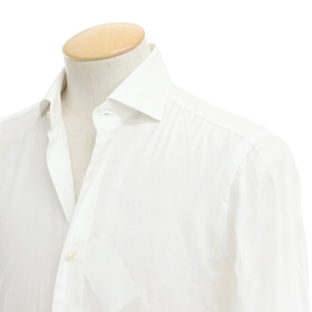 【中古】バルバ BARBA ツイルコットン ワイドカラー ドレスシャツ ホワイト【サイズ37】【メンズ】-1