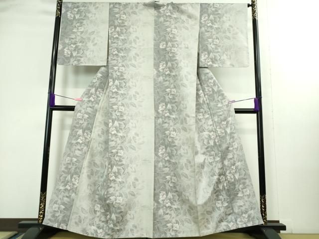 平和屋着物 上 本場大島紬 白大島 7マルキ 草花文 ♥ DZAB0103kh5