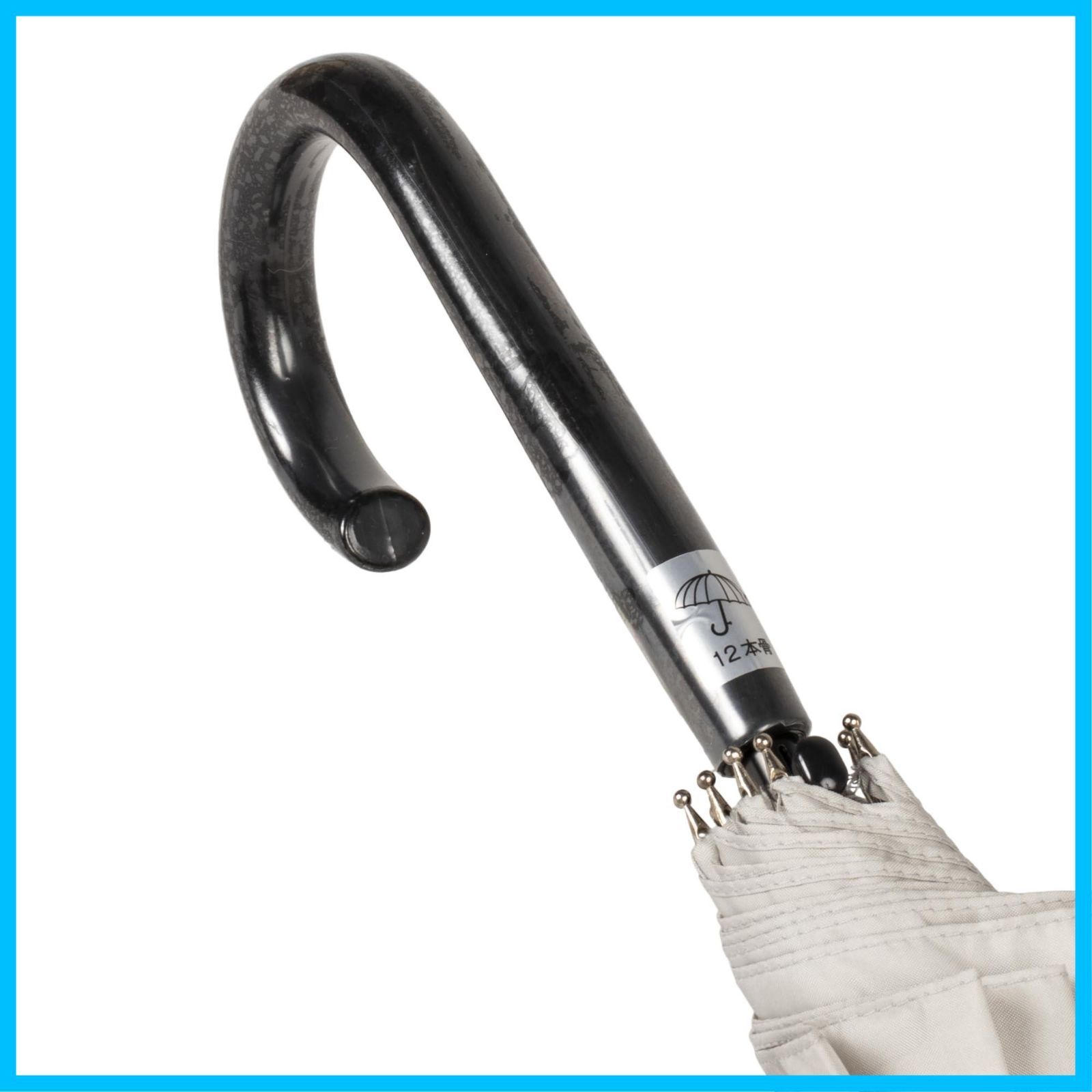 55 cm グレー ジャンプ傘 12本骨 無地 婦人 アスティ Asty