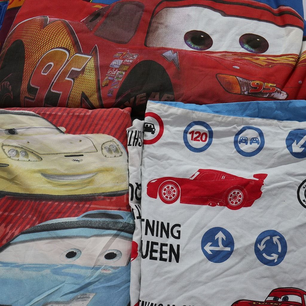 カーズ　ディズニー　ベットカバー／ブランケット／リメイク生地　マルチカバー 古着卸 まとめ売り 雑貨 ベッドシーツ 布 リメイク 生地