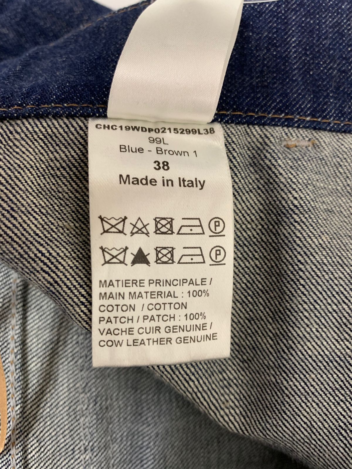 クロエ CHC19WDP0215299L38 デニムパンツ 38 ブルー プリーツポケット  